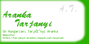 aranka tarjanyi business card